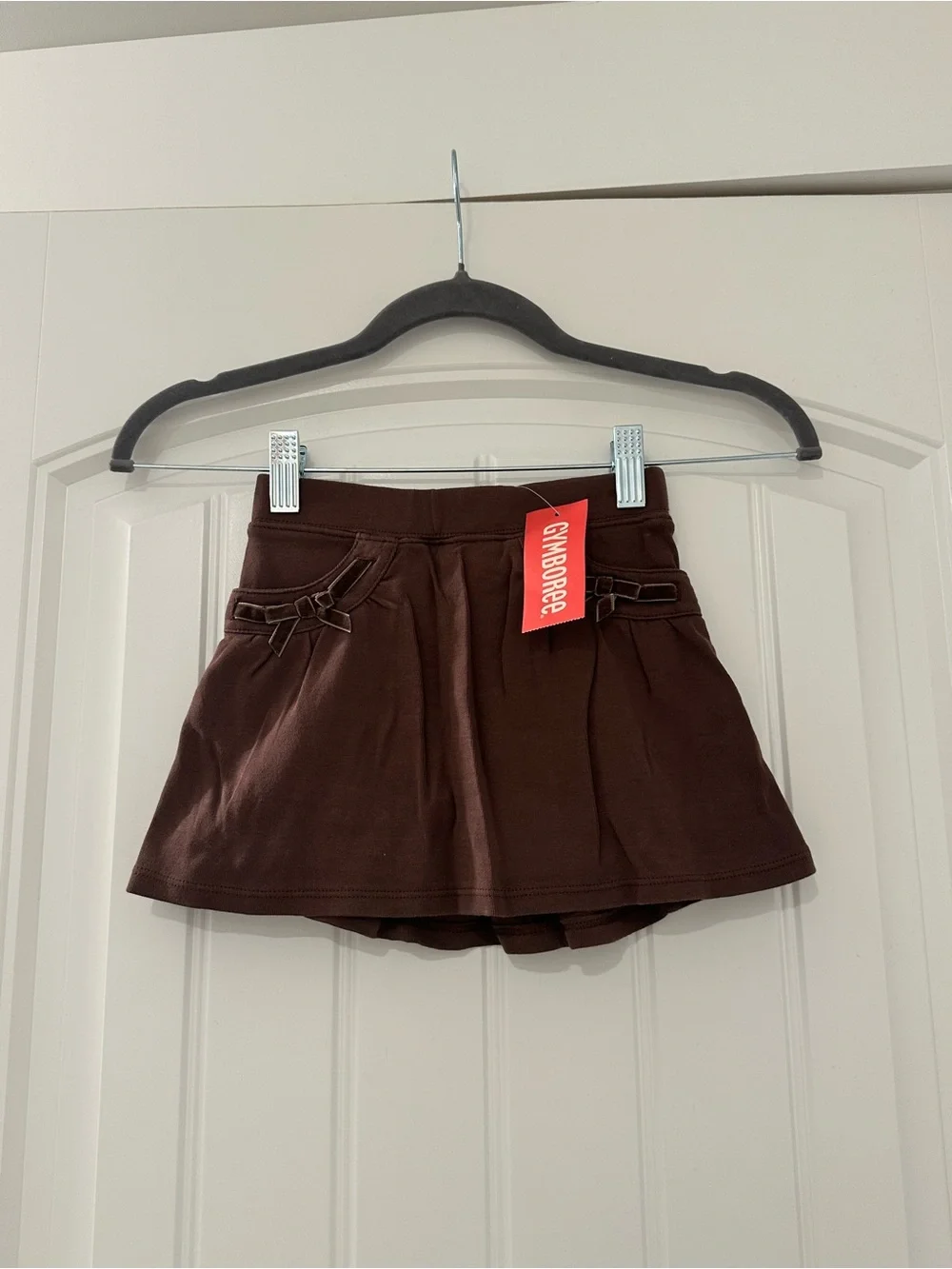 NWT Gymboree Brown Ruffle Knit Skort W/ Velvet Bows Size 4 2007 Equestrian Club